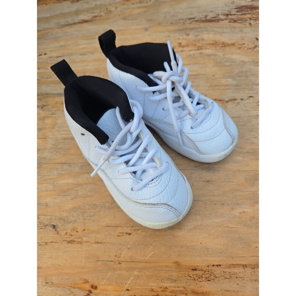 Jordan 12 Retro Shoes 7C Nike TD White Sneakers Boys Toddler 850000-106